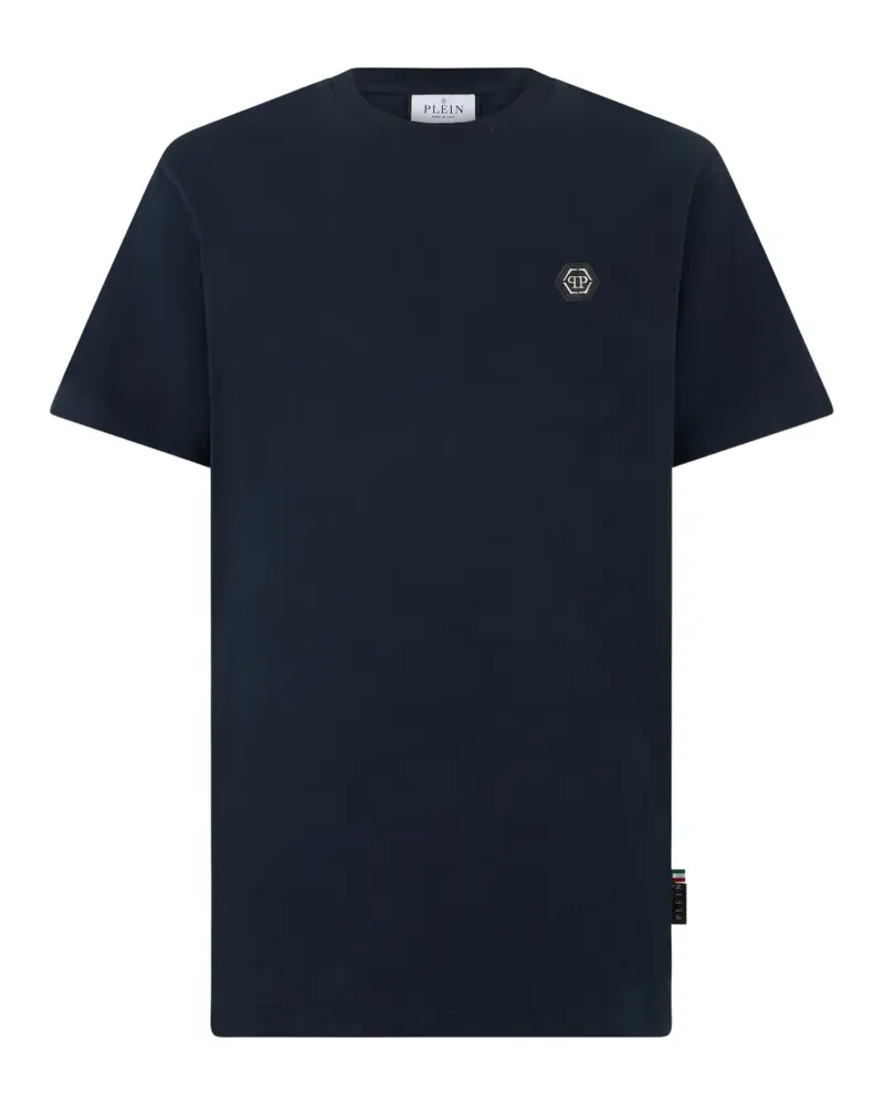 Philipp Plein T-Shirt mit Logo-Schild - Blau Blau
