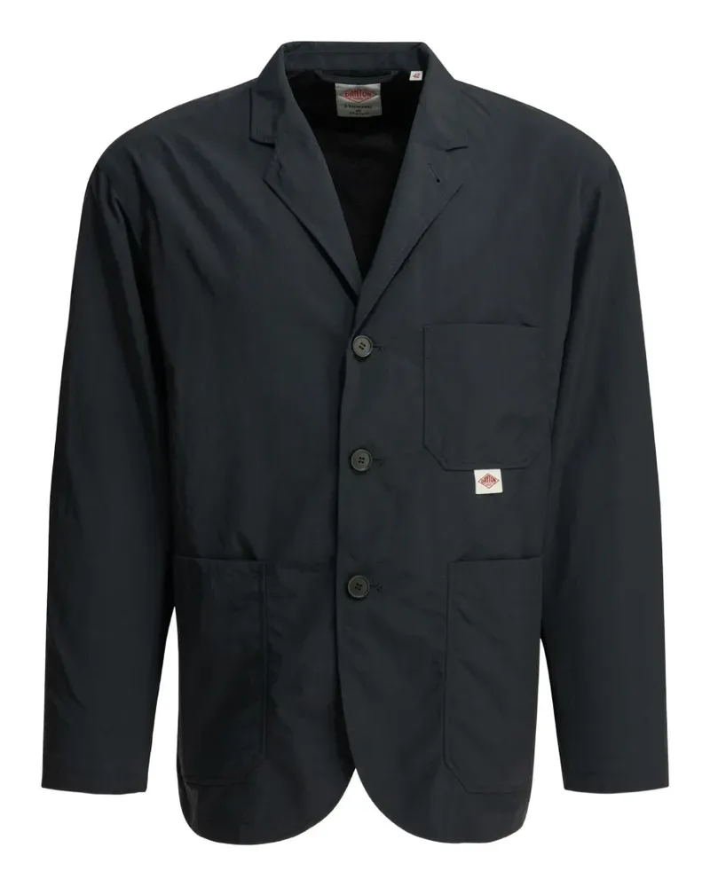 Danton logo-patch button-up coat - Blau Blau