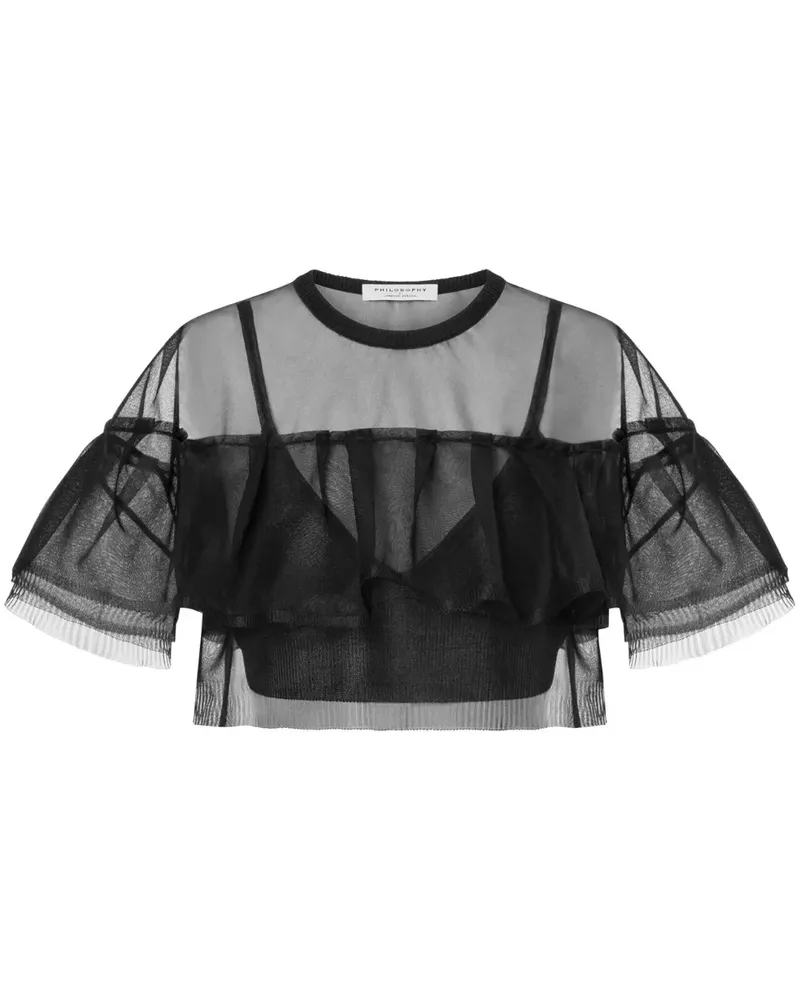 Philosophy Di Lorenzo Serafini Bluse mit Sheer-Effekt - Schwarz Schwarz