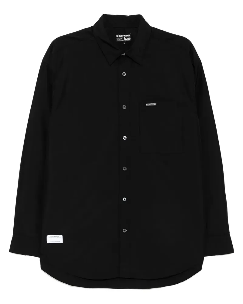 Izzue Hemd mit Logo-Patch - Schwarz Schwarz