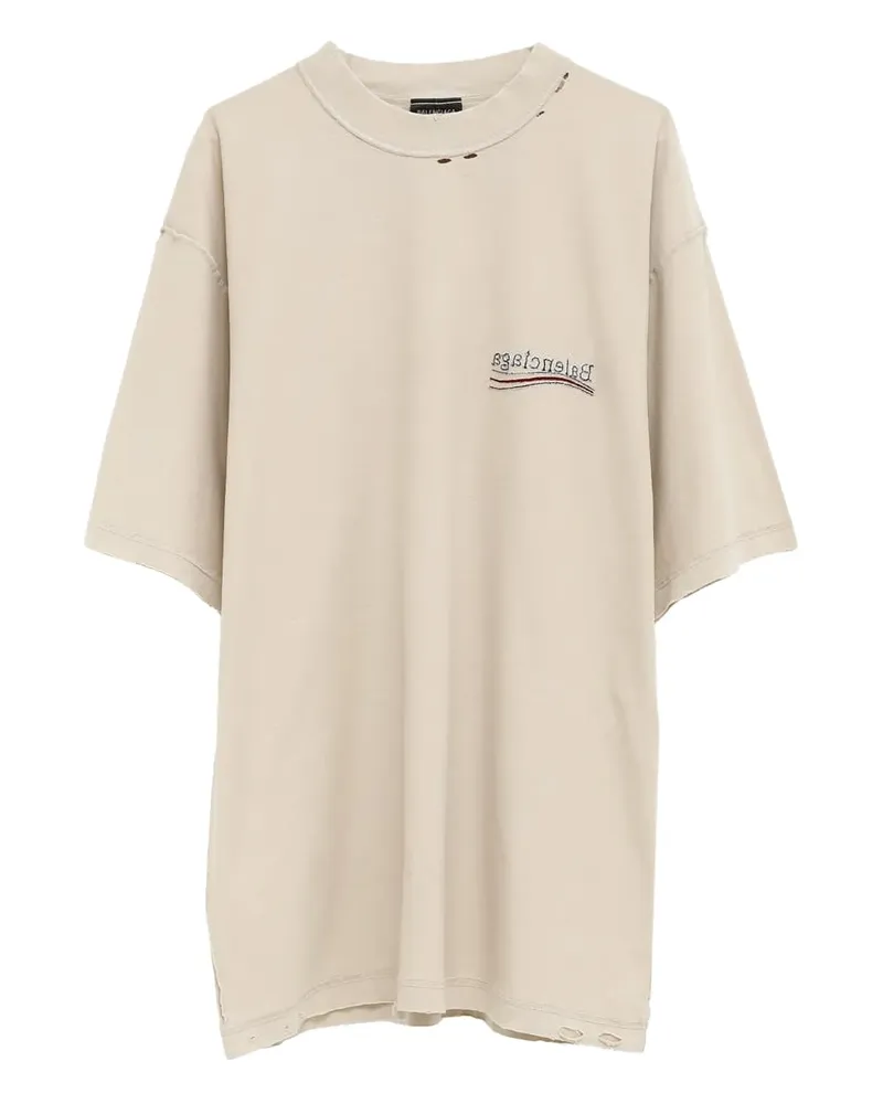 Balenciaga T-Shirt mit Campaign-Logo - Nude Nude
