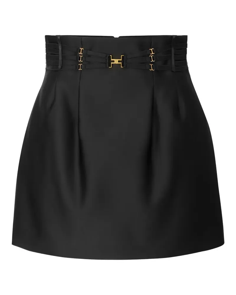 Elisabetta Franchi satin with elastic straps mini skirt - Schwarz Schwarz