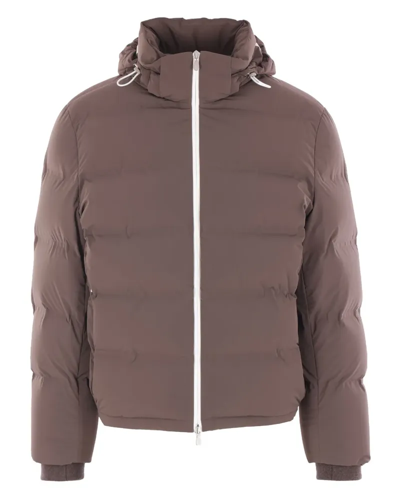 Brunello Cucinelli Daunenmantel mit Kapuze - Braun Braun