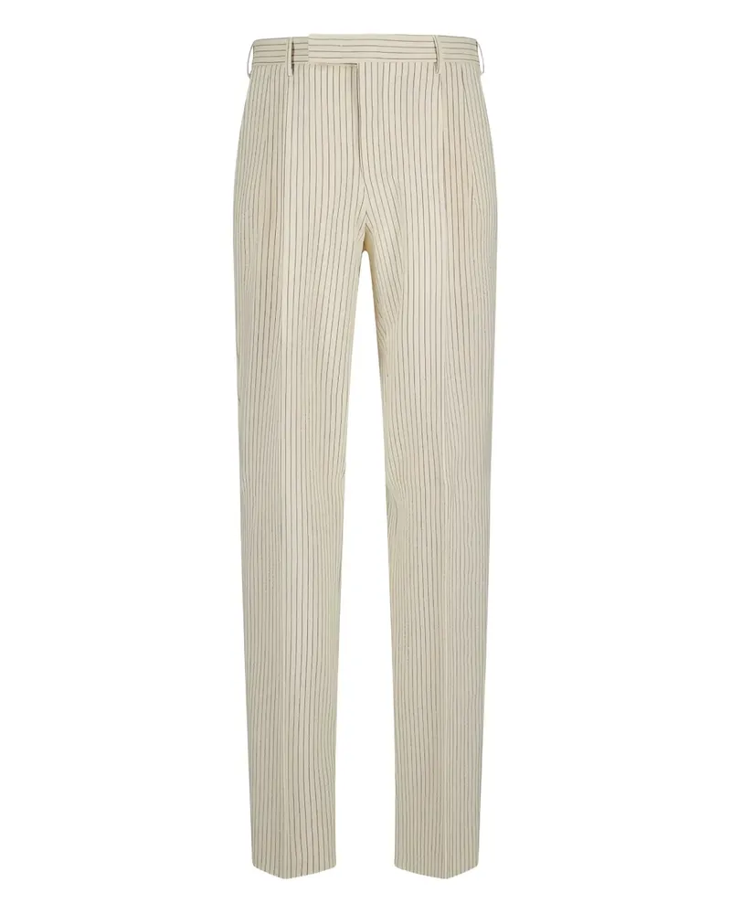 PT TORINO Bundfaltenhose mit Nadelstreifen - Nude Nude