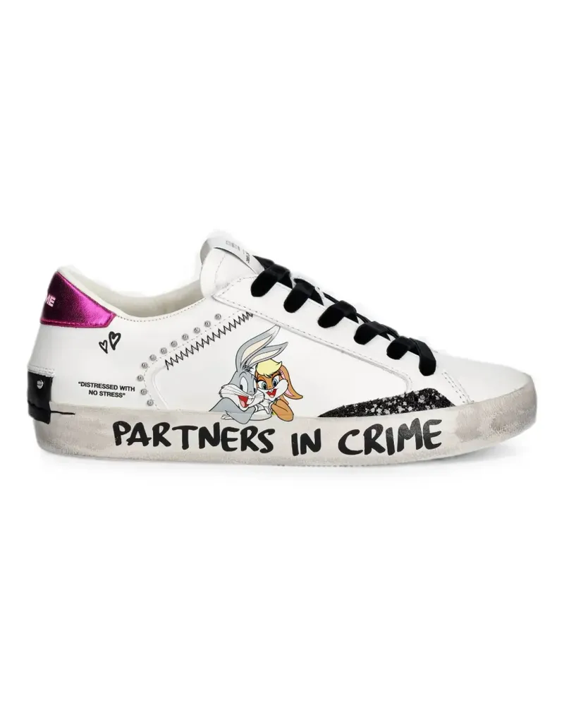Crime x Looney Tunes distressed-effect sneakers - Weiß Weiß