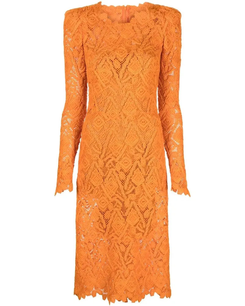 Ermanno Scervino Langärmeliges Spitzenkleid - Orange Orange