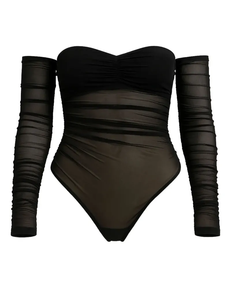 Amazuìn Oriane ruched strapless body - Schwarz Schwarz