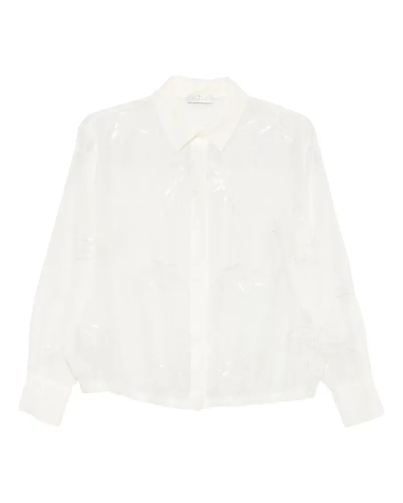 PANICALE Cashmere sequin-embroidered shirt - Weiß Weiß