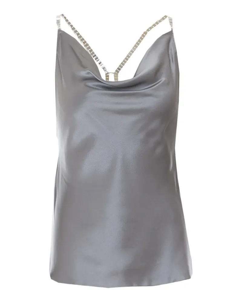 Patrizia Pepe Oberteil mit Kristallverzierung - Grau Grau