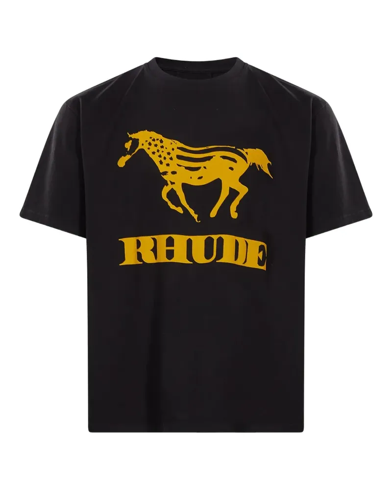 RHUDE T-Shirt mit Logo-Print - Schwarz Schwarz