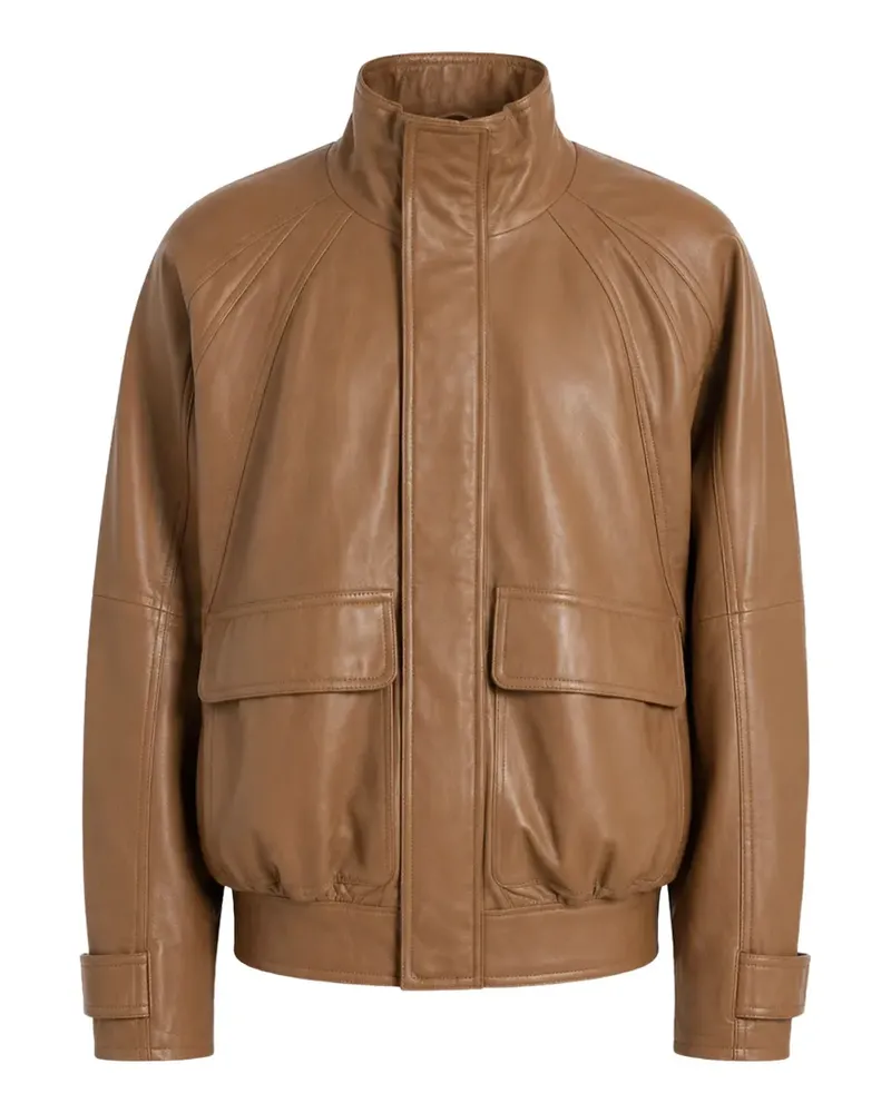 N° 21 Lederjacke mit Stehkragen - Braun Braun