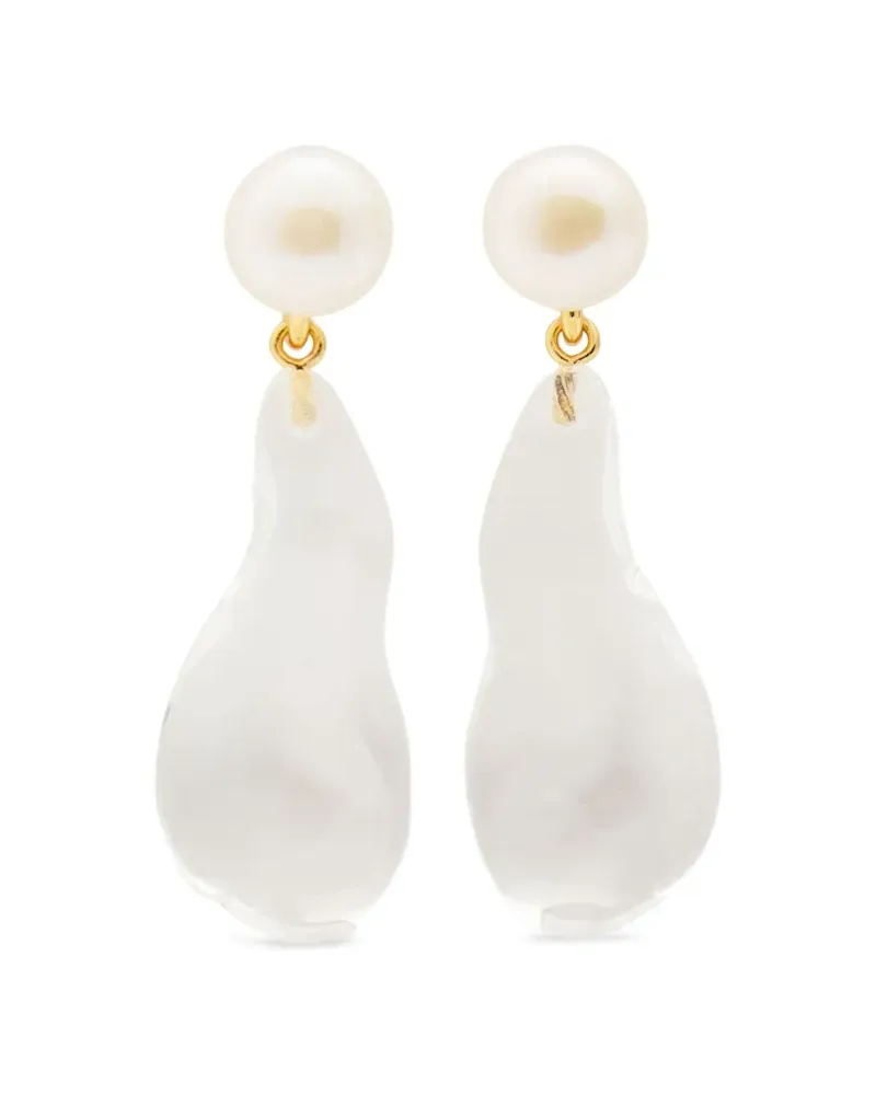 Alexis Bittar Liquid Lucite pearl drop earrings - Gold Gold