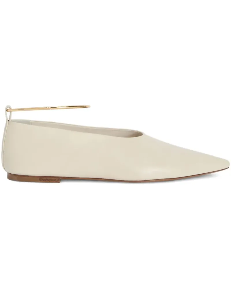 Jil Sander Ballerinas mit spitzer Kappe - Weiß Weiß