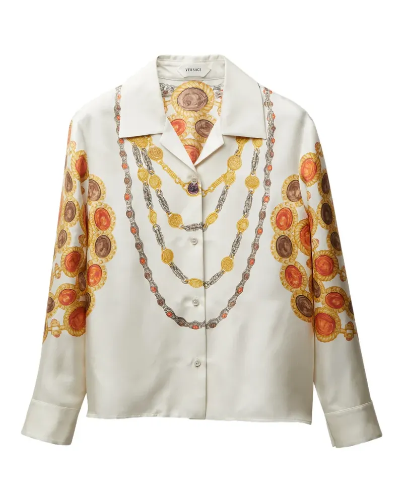 Versace Hemd mit Print - Nude Nude