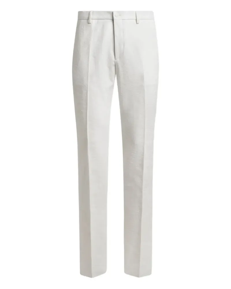 Etro floral-jacquard trousers - Weiß Weiß