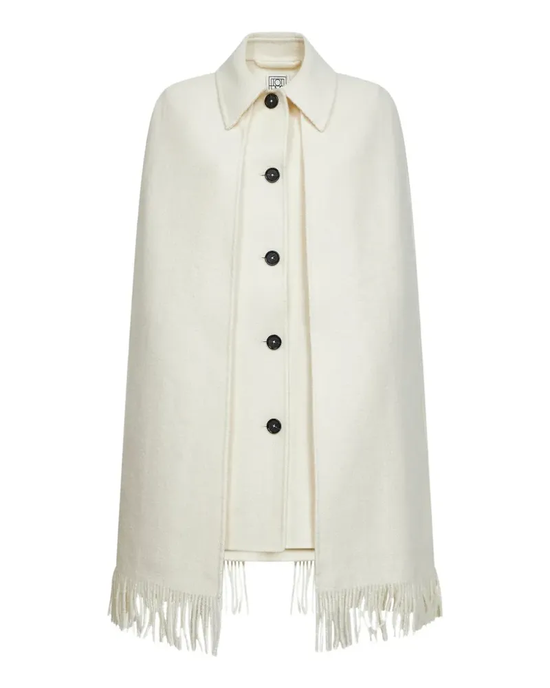Totême fringed cape - Nude Nude