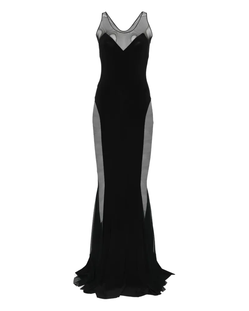 Norma Kamali Maxikleid mit Kontrasteinsatz - Schwarz Schwarz