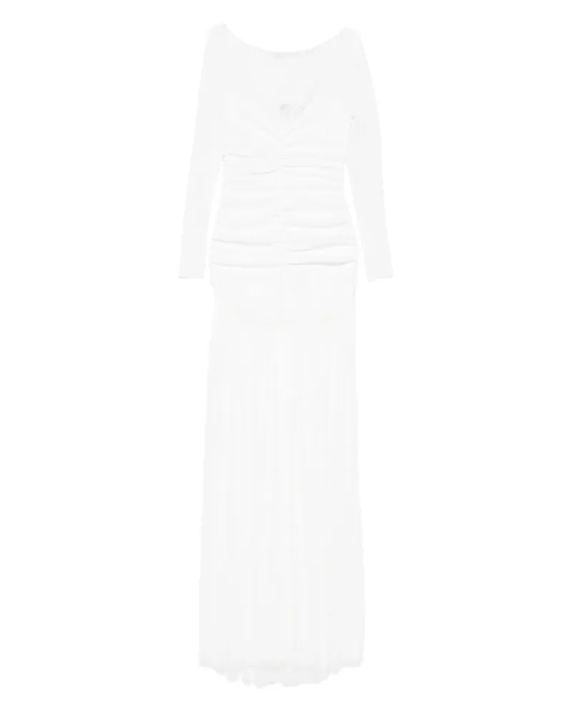 ATU Body Couture Langärmeliges Maxikleid mit Raffungen - Weiß Weiß