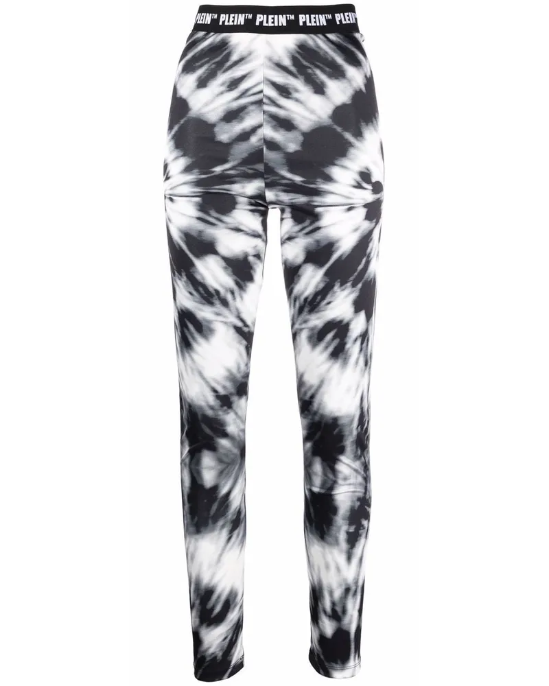 Philipp Plein Radlerhose mit Batikmuster - Schwarz Schwarz