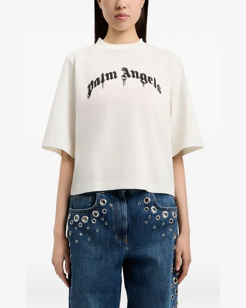 Palm Angels T-Shirt mit Logo-Print - Weiß Weiß