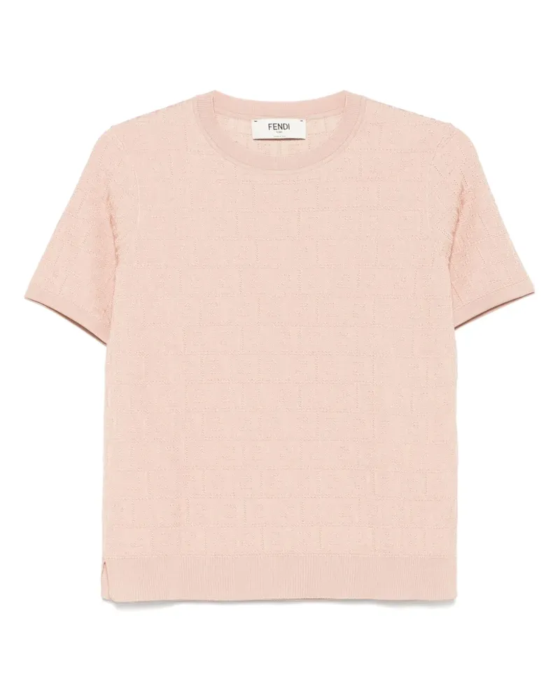 Fendi T-Shirt aus FF-Jacquard - Rosa Rosa