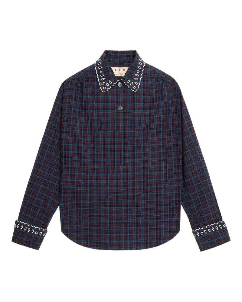 Marni Hemd mit Lochstickerei - Blau Blau