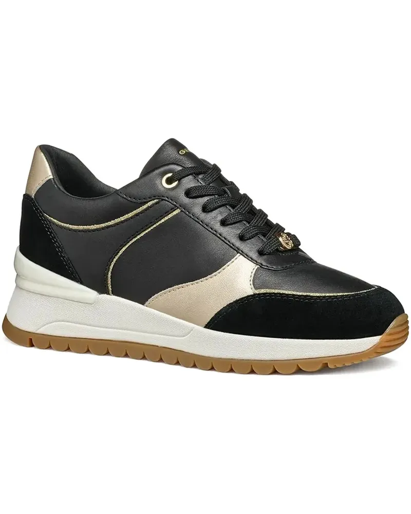 Geox Desya Sneakers mit goldfarbenem Detail - Schwarz Schwarz