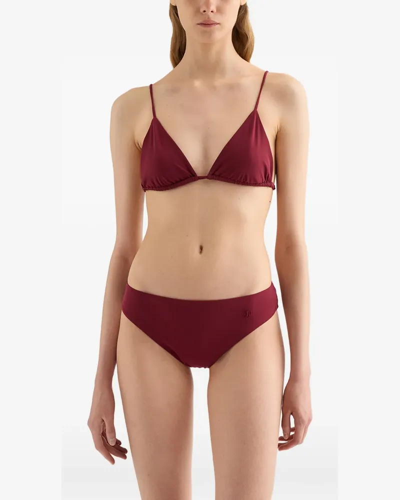 Jil Sander jersey embroidered monogram bikini bottom - Rot Rot