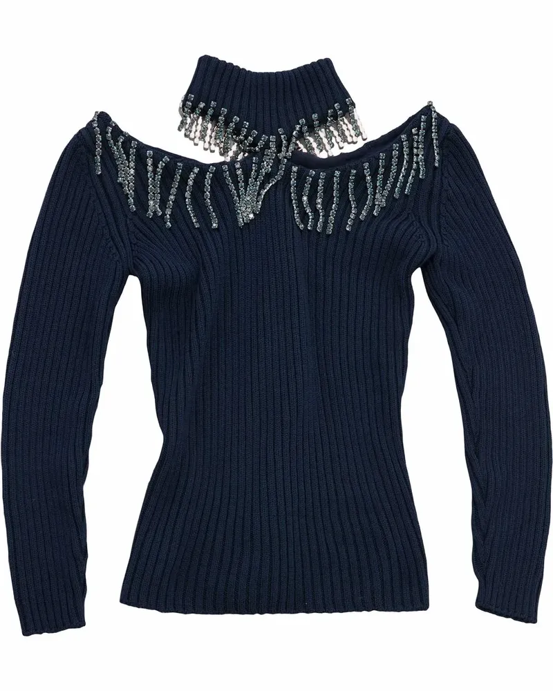 Christopher Kane Pullover mit Kristallen - Blau Blau