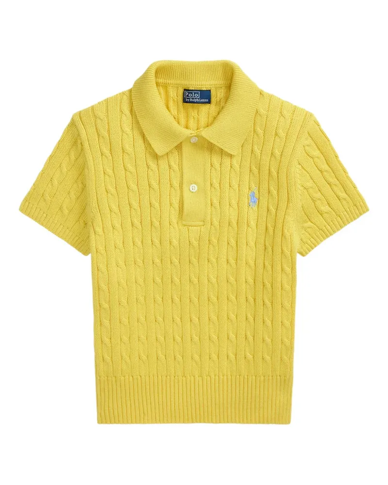 Ralph Lauren Poloshirt mit Zopfmuster - Gelb Gelb