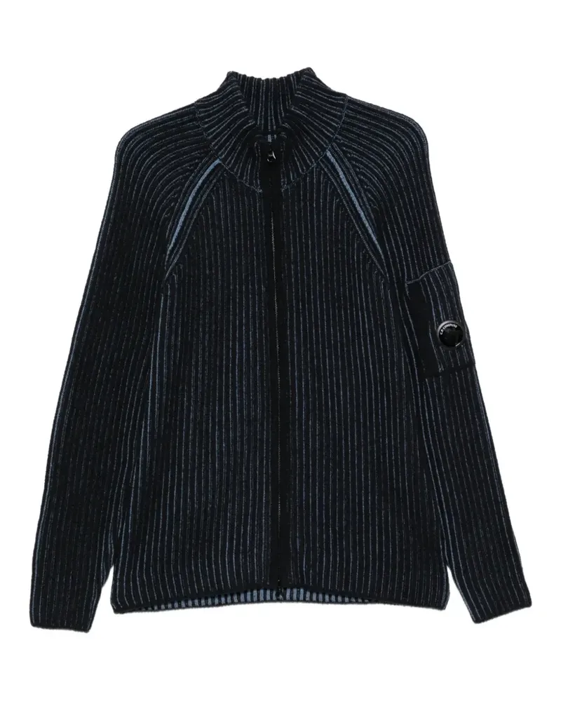 C.P. Company Gerippter Cardigan mit Linsen-Detail - Blau Blau