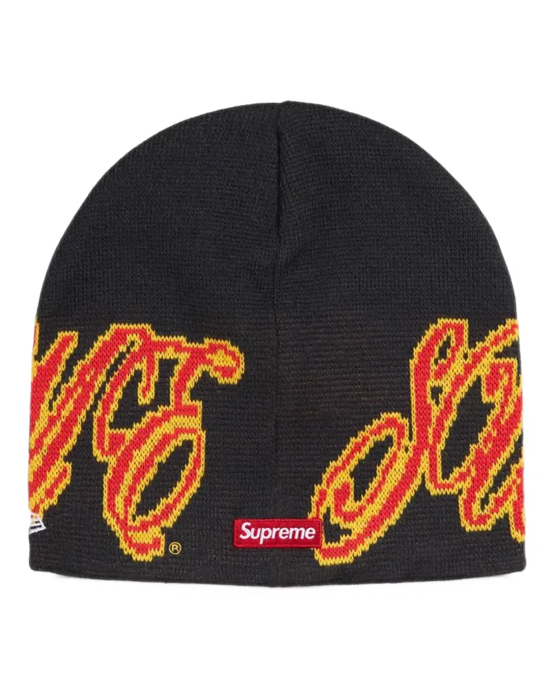 Supreme Being x New Era Beanie mit Logo - Schwarz Schwarz