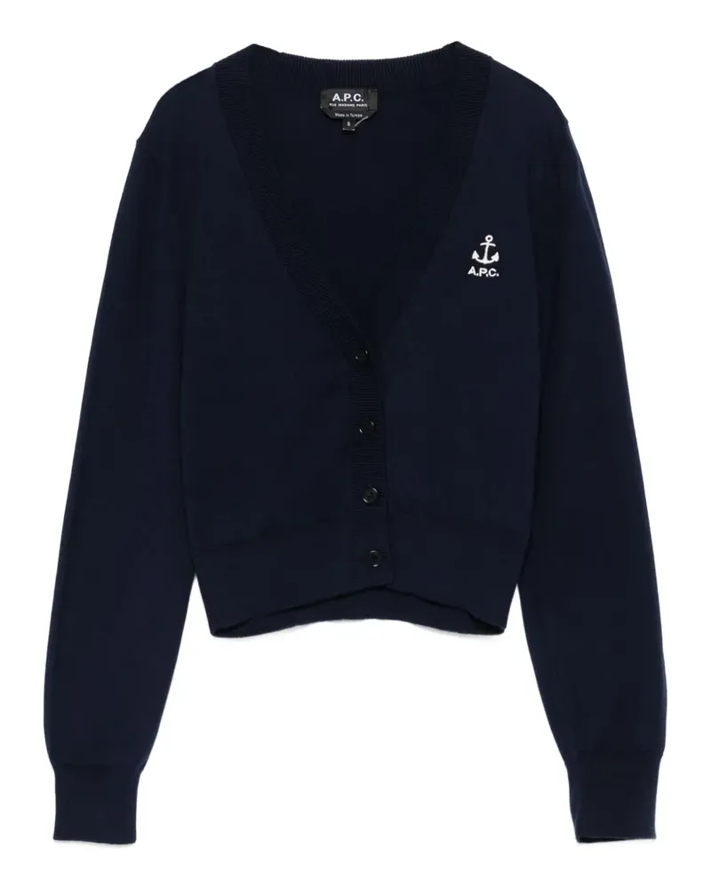 A.P.C. Joséphine Cardigan mit Ankerdetail - Blau Blau