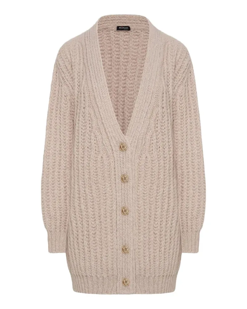 Kiton Cardigan aus englischem Rippstrick - Rosa Rosa