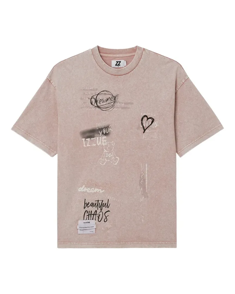 Izzue graphic print T-shirt - Rosa Rosa