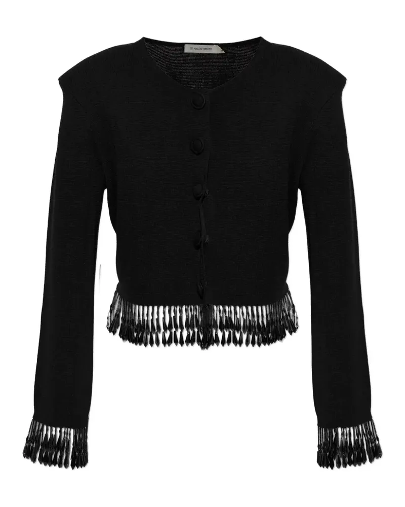 By Malene Birger beaded-fringe cardigan - Schwarz Schwarz