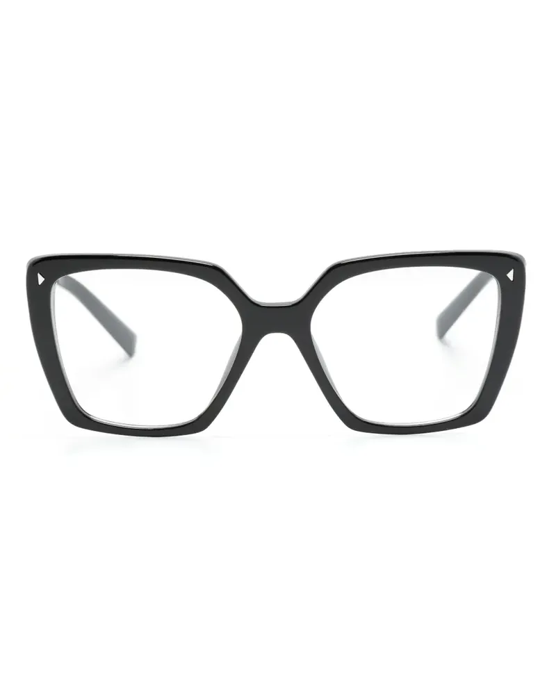 Prada Brille mit eckigem Gestell - Schwarz Schwarz