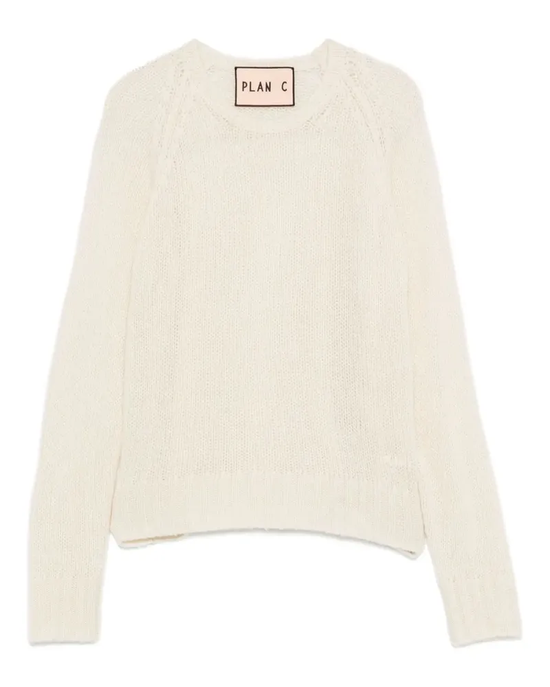 PLAN C Pullover mit Rundhalsausschnitt - Weiß Weiß