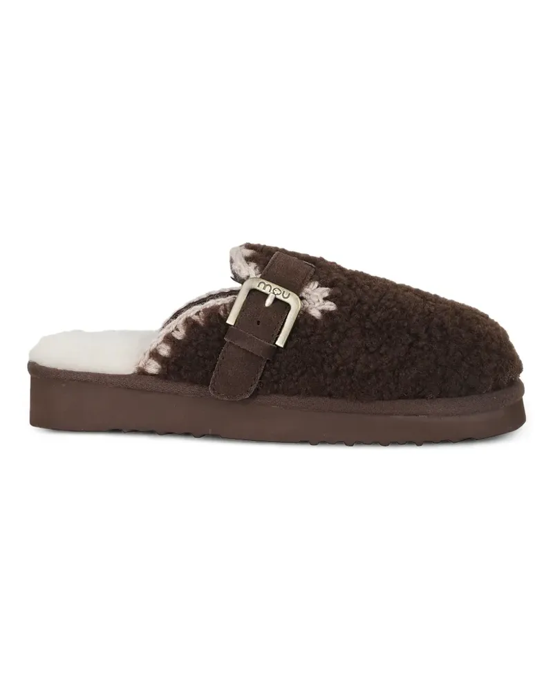 Mou Curly Slipper mit Schnalle - Braun Braun
