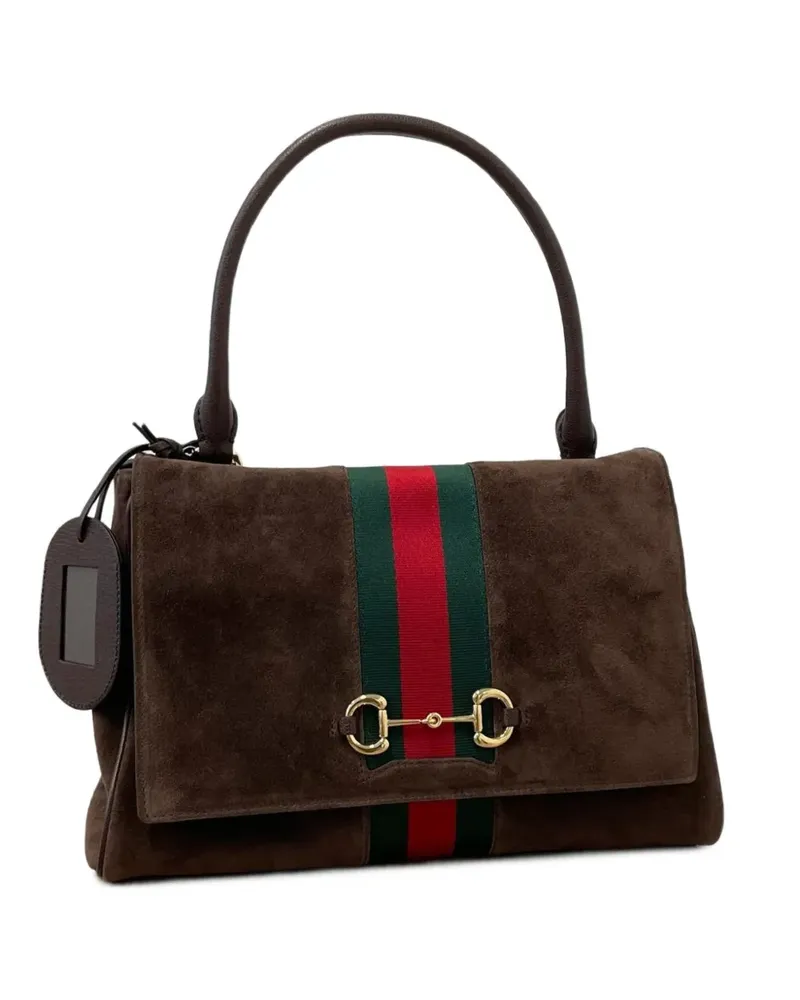 Gucci Mittelgroße Paparazzo Tote Bag aus Wildleder - Braun Braun
