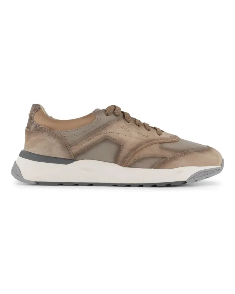 Santoni panelled sneakers - Nude Nude