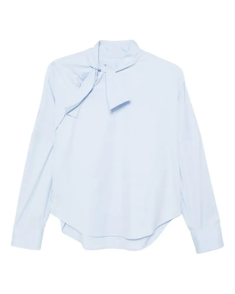 XACUS Tansi pussy-bow long-sleeve shirt - Blau Blau