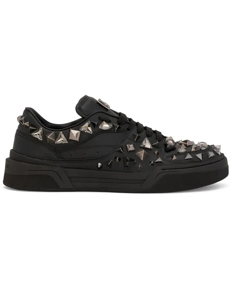 Dolce & Gabbana Roma Sneakers mit Nieten - Schwarz Schwarz