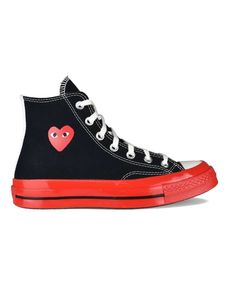 Comme des Garçons Chuck Taylor Sneakers mit Herzprint - Schwarz Schwarz
