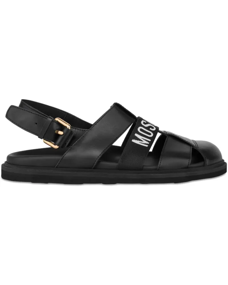Moschino Sandalen mit Logo - Schwarz Schwarz