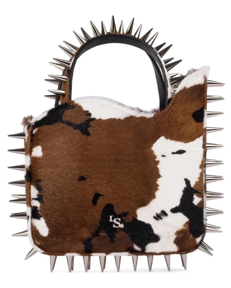 Le Silla Kleiner Ivy Tote Bag mit spitzen Nieten - Braun Braun