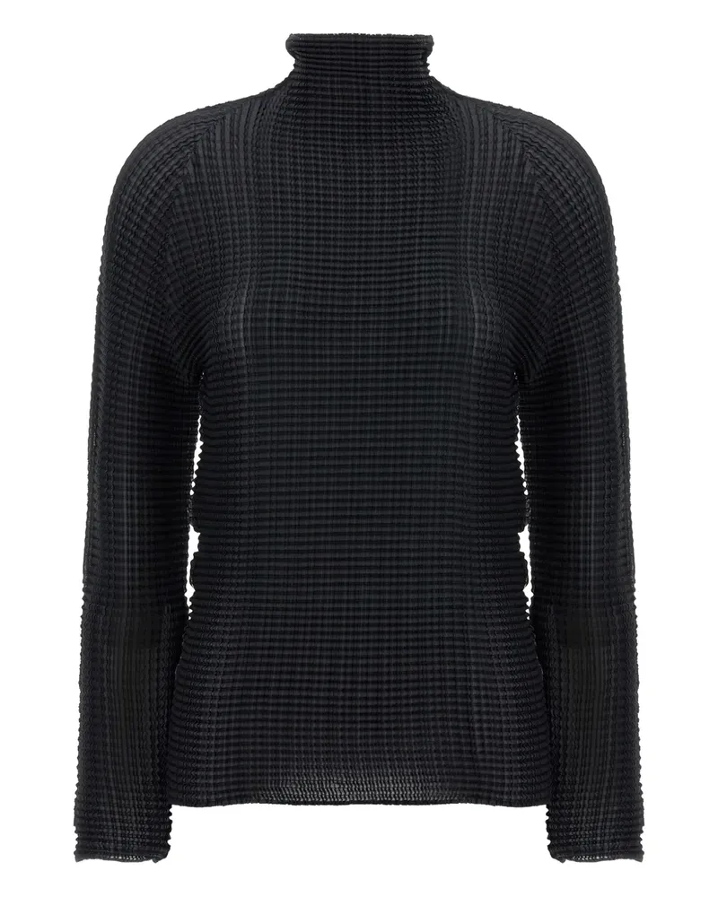 Issey Miyake Pullover mit Stehkragen - Schwarz Schwarz