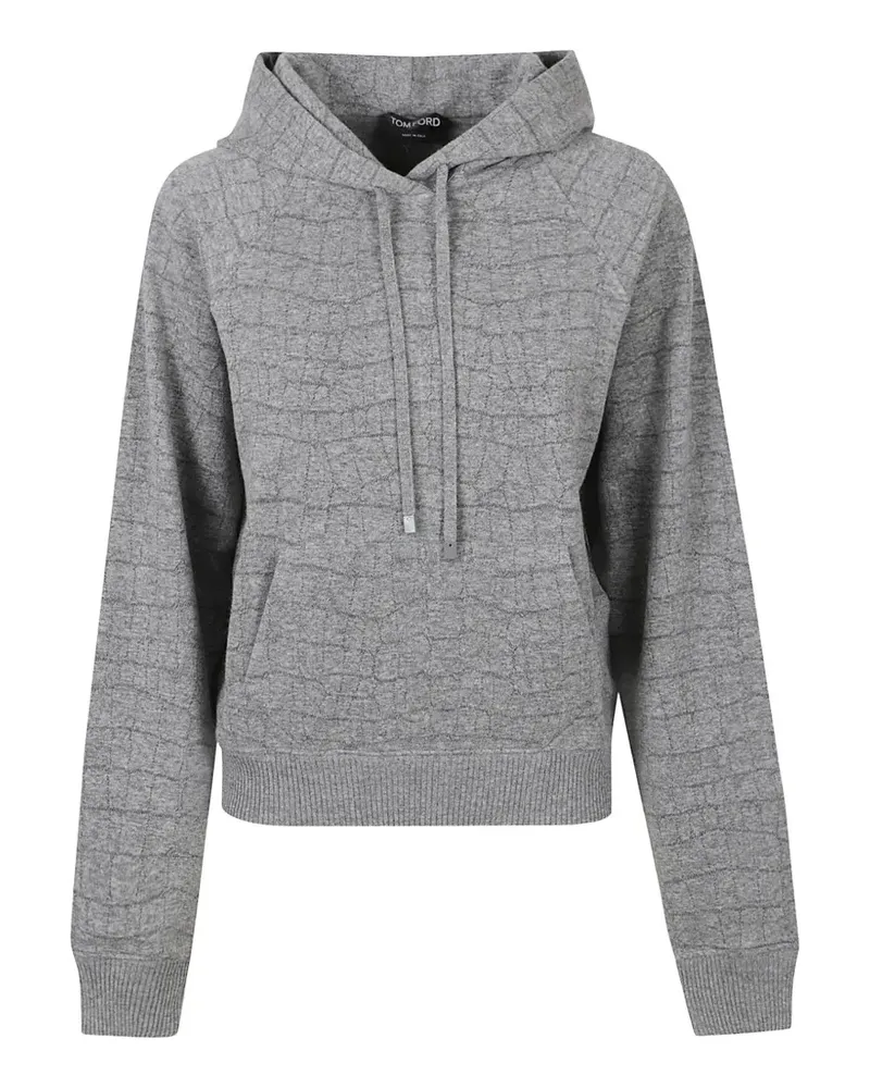 Tom Ford cashmere cotton croco jacquard jersey hoodie - Grau Grau