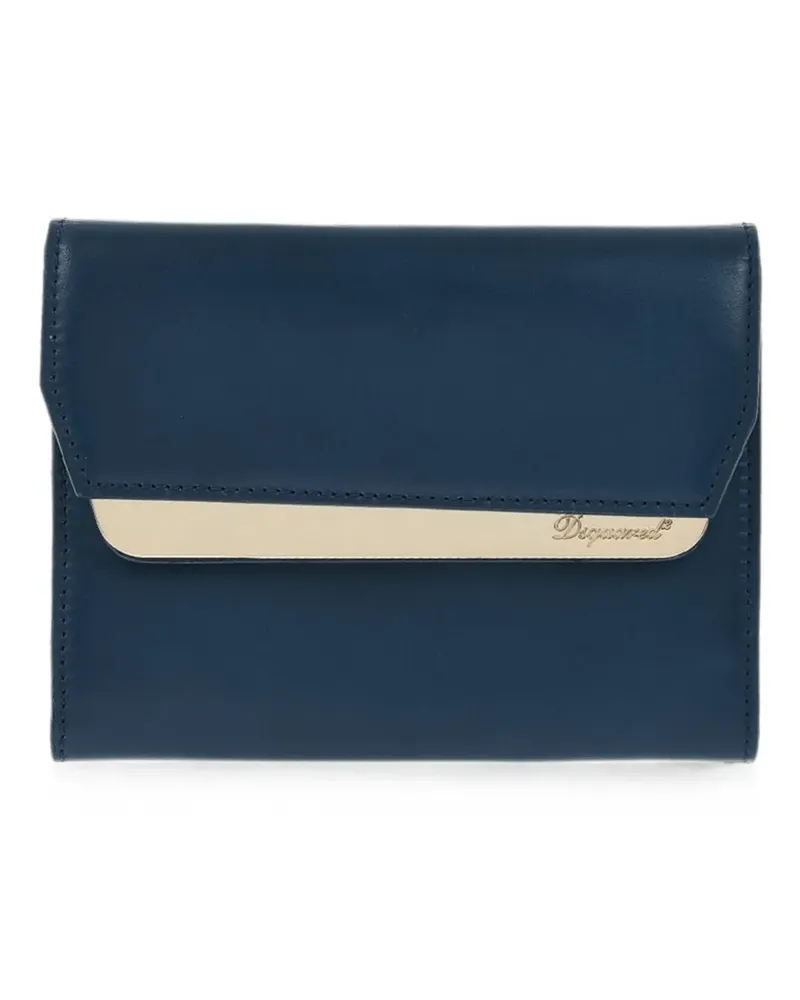 Dsquared2 logo-plaque leather wallet - Blau Blau
