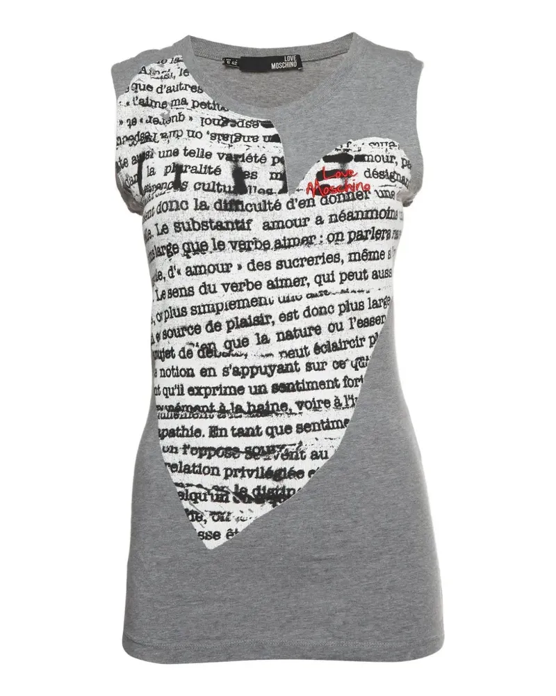 Moschino heart-print tank top - Grau Grau
